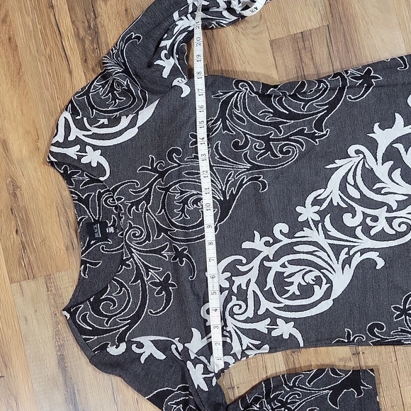 BLACK SAKS FIFTH AVE Black White Foral Long Sheath Midi Dress - Picture 5 of 10